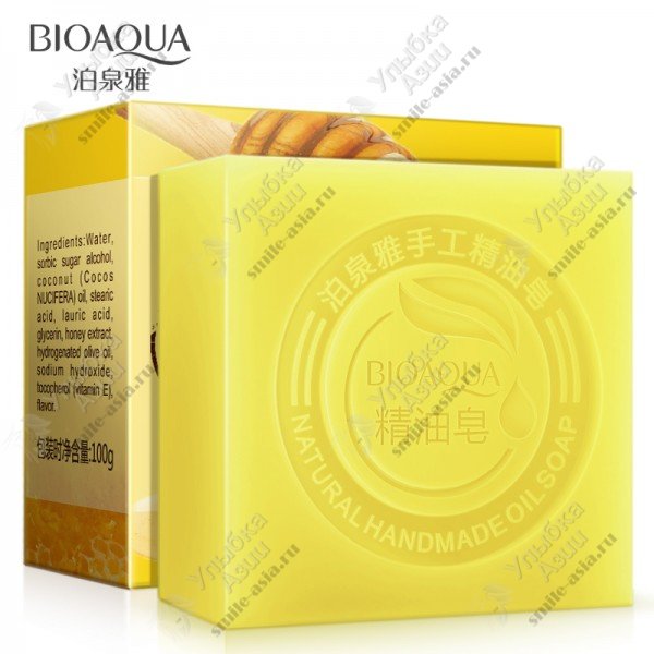 Купить Натуральное мыло ручной работы c мёдом Bioaqua с доставкой по России