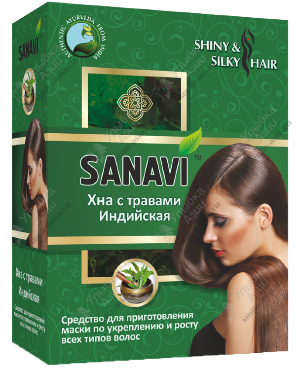 Купить Хна индийская для волос с травами Sanavi с доставкой по России