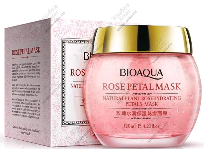 Купить Ночная маска для лица с лепестками розы BioAqua с доставкой по России