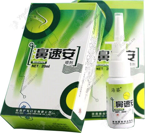 Купить Спрей от гайморита с зеленым чаем Bisuan с доставкой по России