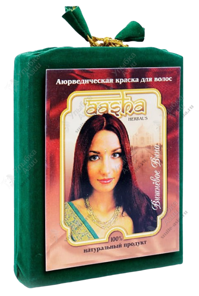 Купить Аюрведическая краска для волос «Вишневое вино» Aasha 100г с доставкой по России