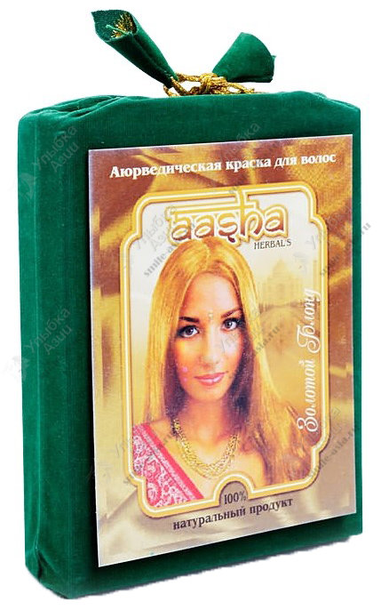 Купить Аюрведическая краска для волос «Золотой блонд» Aasha с доставкой по России